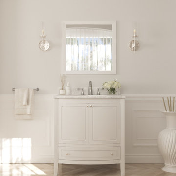 Laviva 3130709-32W-WC Estella 32 - White Vanity Cabinet + White Carrara Marble C