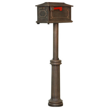Kingston Curbside Mailbox with Bradford Surface Mount Mailbox Post