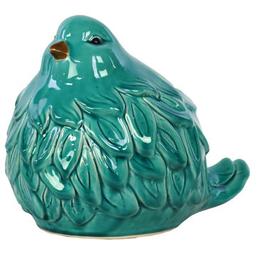 Ceramic Bird Figurine, Turquoise
