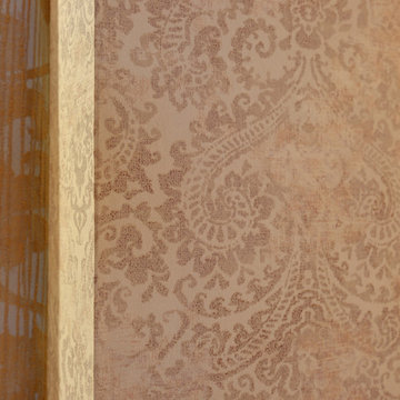 Metallic, Venetian Plaster, Wallpaper & Custom Farmhouse Cabinet Painting