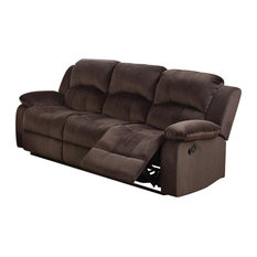 Suede Sofas Houzz Benzara Inc Solid Pine Padded Suede And Plywood Reclining Sofa Brown Sofas
