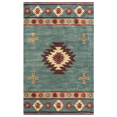 Alora Decor Ryder 5' x 8' Tribal Gray Blue/Rust/Burgundy/Tan/Khaki Area Rug