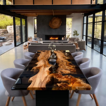 Custom Resin Epoxy Table-Olive Black Resin Epoxy Table