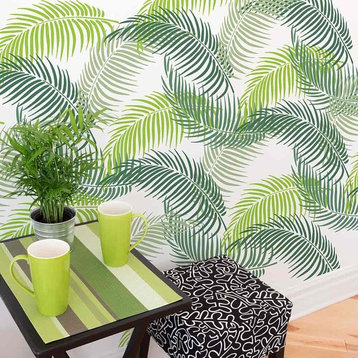 Palm Fronds Wall Pattern Kit, Trendy, Easy Wall Decor, 3-Piece