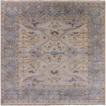8' Square Oushak Hand Knotted Rug, Q1027