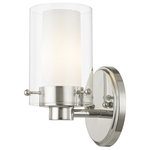 Livex Lighting - Livex Lighting 1541-05 Manhattan - One Light Bath Bar - Shade Included: YesManhattan One Light  Chrome Clear/Opal Gl *UL Approved: YES Energy Star Qualified: n/a ADA Certified: n/a  *Number of Lights: Lamp: 1-*Wattage:60w Candelabra Base bulb(s) *Bulb Included:No *Bulb Type:Candelabra Base *Finish Type:Chrome