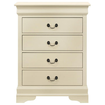 Louis Phillipe Beige 4 Drawer Chest of Drawers (31 in L. X 16 in W. X 41 in H.)