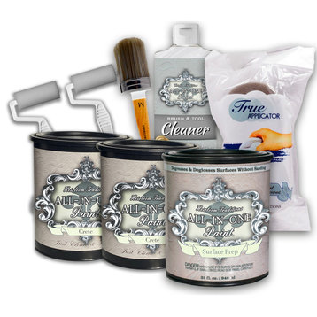 ALL-IN-ONE Paint 2 Quart Cabinet Paint Bundle - French Toile (Warm Blue)