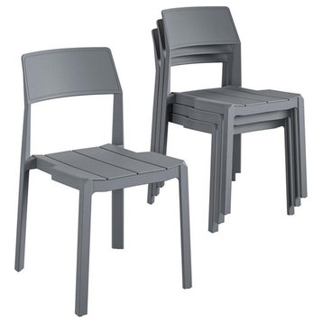 Novogratz Chandler Dining Chairs Indoor/Outdoor 4-Pack in Charcoal