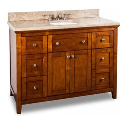 48 inch Chocolate Finish Bathroom Vanity Emperador Light Marble Top - Bathroom Vanities And Sink Consoles