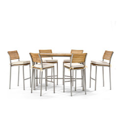 7 Piece Vogue Bar Table Set - 70167 - Outdoor Pub And Bistro Sets