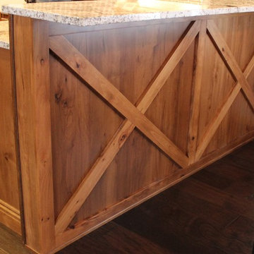 Rural Kewanee Kitchen Remodel With Rustic Beech Cabinets and White Sand Granite