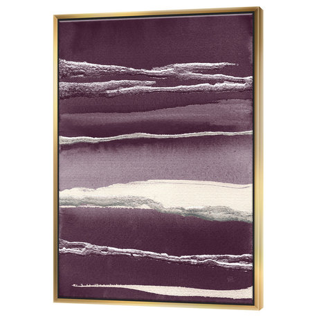 Designart Shabby On Purple Iv Shabby Chic Framed Wall Art, Gold, 36x46