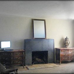 custom blue steel mantel - Indoor Fireplaces