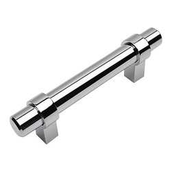 Cosmas - Cosmas 161-3.5CH Polished Chrome 3-1/2&rdquo; CTC (89mm) Euro Bar Pull [5 PACK] - Cabinet And Drawer Handle Pulls