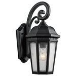 Kichler Lighting - Kichler Lighting 9033BKT Courtyard - One Light Outdoor Medium Wall Mount - Uncluttered and traditional, this 1 light outdoor wall lantern from the Courtyard™ collection adds the warmth of a secluded terrace to any patio or porch. Featuring a Textured Black finish and Etched Seedy Glass, this design will elevate and enhance any spaceShade Included: Yes* Number of Bulbs: 1*Wattage: 150W* BulbType: A21* Bulb Included: No