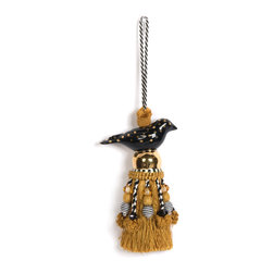 Ceramic Bird Tassel - Black & Gold | MacKenzie-Childs - Home Decor
