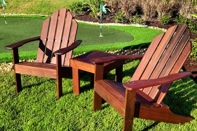 Custom Stained Adirondack Chair & Table
