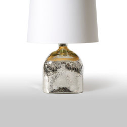 Square Glass Wave, Silvered - Table Lamps