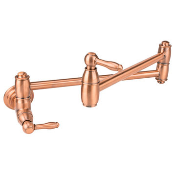 Traditional Wall-Mount Pot Filler in Antique Copper