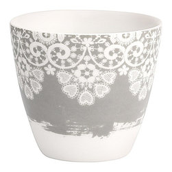 GreenGate Latte Cup Lace Warm - Grey - Cappuccino & Espresso Cups