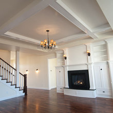 black granite fireplace