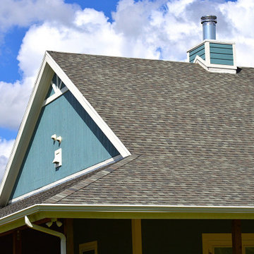 Steep Slope Shingle Roof with 6" Seamless Gutters