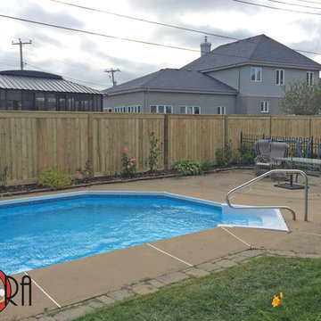 Palisade Style Wood Fence, 6x6 posts, with Horizontal Trim Boards