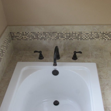 Masterbath shower and tub remodel (Marazzi Tosca Ivory Tile)