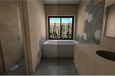 This is an example of a small contemporary bathroom in Newcastle - Maitland.