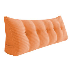 WOWMAX - Bed Wedge Pillow Headboard Cushion Daybed Backrest Pillow Reading Wedge Orange - Bed Pillows