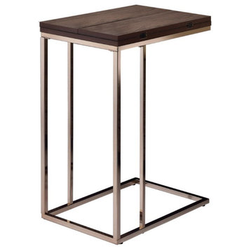 Coaster Contemporary Wood Top Expandable Accent Table in Chestnut