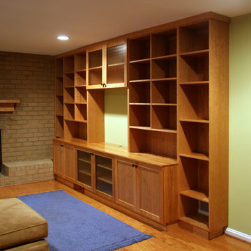 Custom Cherry Cabinets and Shelving Unit