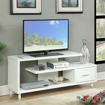 Convenience Concepts Designs2Go Seal II 60" TV Stand in White Wood Finish
