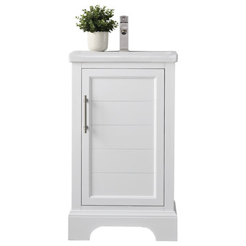 Vanity Art Bathroom Vanity with Sink & Top, White, 20", White Ceramic