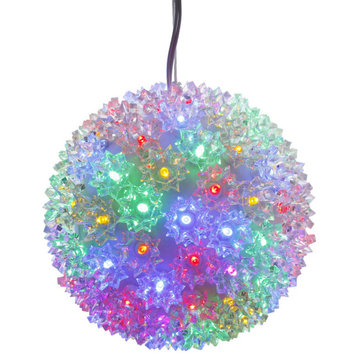 6" Starlight Sphere Christmas Ornament, Multi-Colored Wide Angle LED Lights