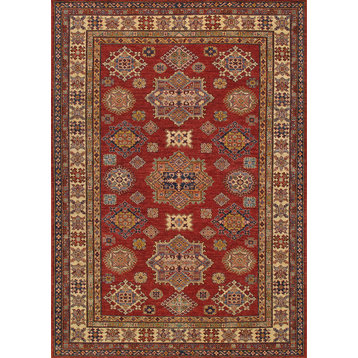 Pasargad's Kazak Collection Hand-Knotted Wool Area Rug,s, 6'x8'6"