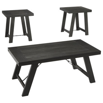 Ashley Furniture Noorbrook 3 Piece Coffee Table Set in Pewter