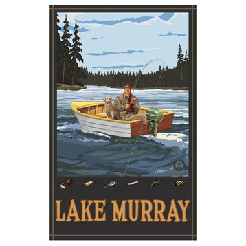 Paul A. Lanquist Lake Murray South Carolina Fisherman in Art Print, 12"x18"