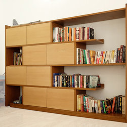 Metaphor | Contemporary Bookcase with Open and Closed Storage Areas - Bookcases