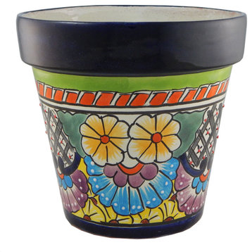 Mexican Ceramic Flower Pot Planter Folk Art Pottery Handmade Talavera 05