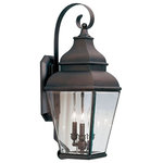 Livex Lighting - Livex Lighting 2593-07 Exeter - 3 Light Outdoor Wall Lantern in Exeter Style - 1 - Exeter 3 Light Outdo Bronze Clear Beveled *UL: Suitable for wet locations Energy Star Qualified: n/a ADA Certified: n/a  *Number of Lights: 3-*Wattage:60w Candelabra Base bulb(s) *Bulb Included:No *Bulb Type:Candelabra Base *Finish Type:Bronze
