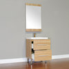The Modern 24 inch Single Modern Bathroom Vanity in Light Oak without Mirror