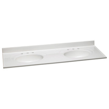 Design House 554774 73" Cultured Marble Vanity Top - Solid White
