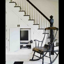 tv under stairs