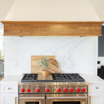 Simsbury Transitional Kitchen with Hickory Island