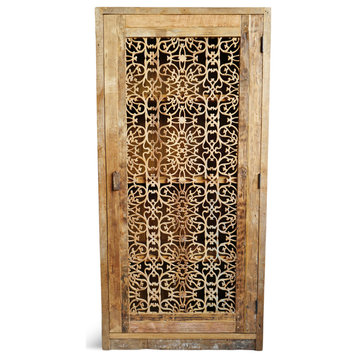 Carved Medallion Tall Cabinet