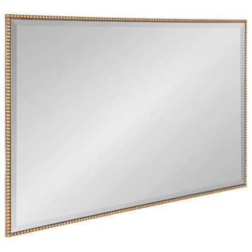 Gwendolyn Beaded Framed Wall Mirror, Gold 24x36