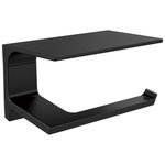 Delta - Delta Pivotal Tissue Holder With Shelf, Matte Black, 79956-BL - The confident slant of the Pivotal Bath Collection makes it a striking addition to a bathroom's contemporary geometry for a look that makes a statement. Complete the look of your bath with this Pivotal Tissue Holder with Shelf. Delta makes installation a breeze for the weekend DIYer by including all mounting hardware and easy-to-understand installation instructions.  Matte Black makes a statement in your space, cultivating a sophisticated air and coordinating flawlessly with most other fixtures and accents. With bright tones, Matte Black is undeniably modern with a strong contrast, but it can complement traditional or transitional spaces just as well when paired against warm neutrals for a rustic feel akin to cast iron.You can install with confidence, knowing that Delta backs its bath hardware with a Lifetime Limited Warranty.