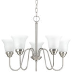 Progress Lighting - Progress Lighting Classic 5-Light Chandelier, Brushed Nickel - Traditional details and graceful lines provide modern elegance to any interior. The Classic five-light chandelier features etched glass shades with a Brushed Nickel finish.
